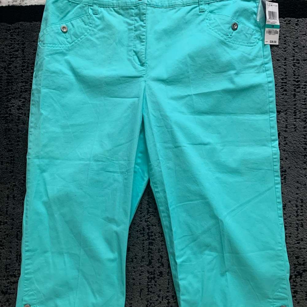 Karen Scott Women’s Island Sky Tummy Control Capris NWT Sz16